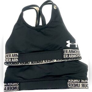 Lot of 2 Under Armour girls black sports bra top Youth 8